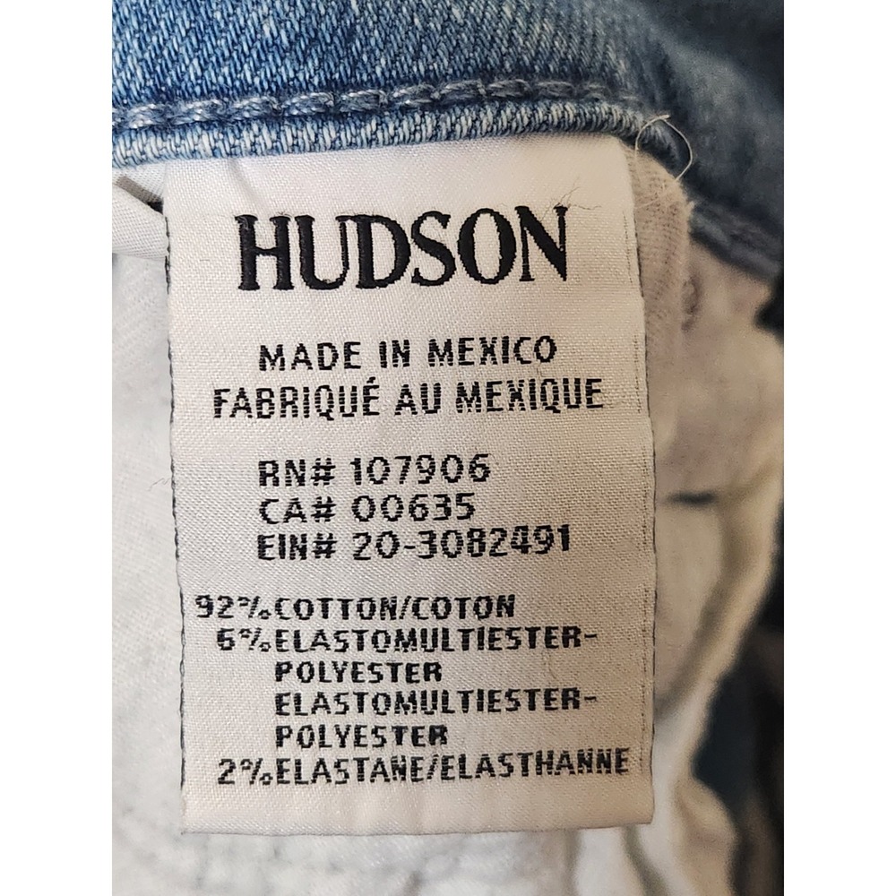 Hudson Women's Suzzi Midrise Ankle Super Skinny Jeans Light Wash Size 27 Raw Hem - Picture 7 of 7